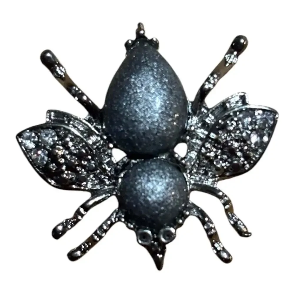 Bee Charm Rhinestone and Frost-Finish Jewelry Component